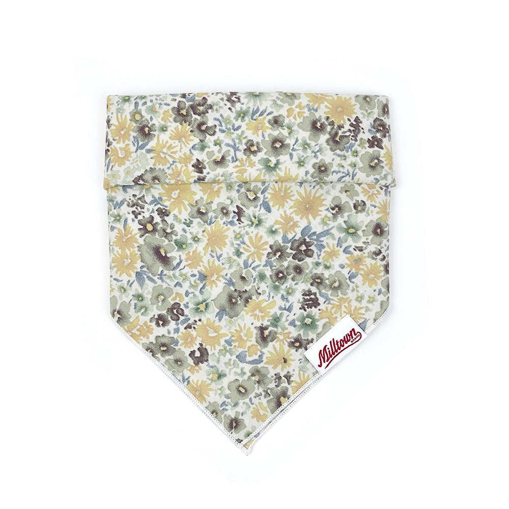 Bandana Fleurs Sauvages Blanches et Jaunes