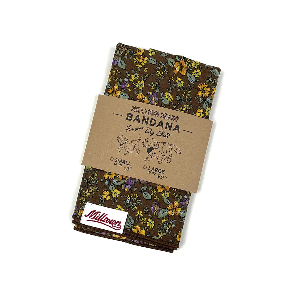 Bandana à fleurs kaki - Boutons d'or