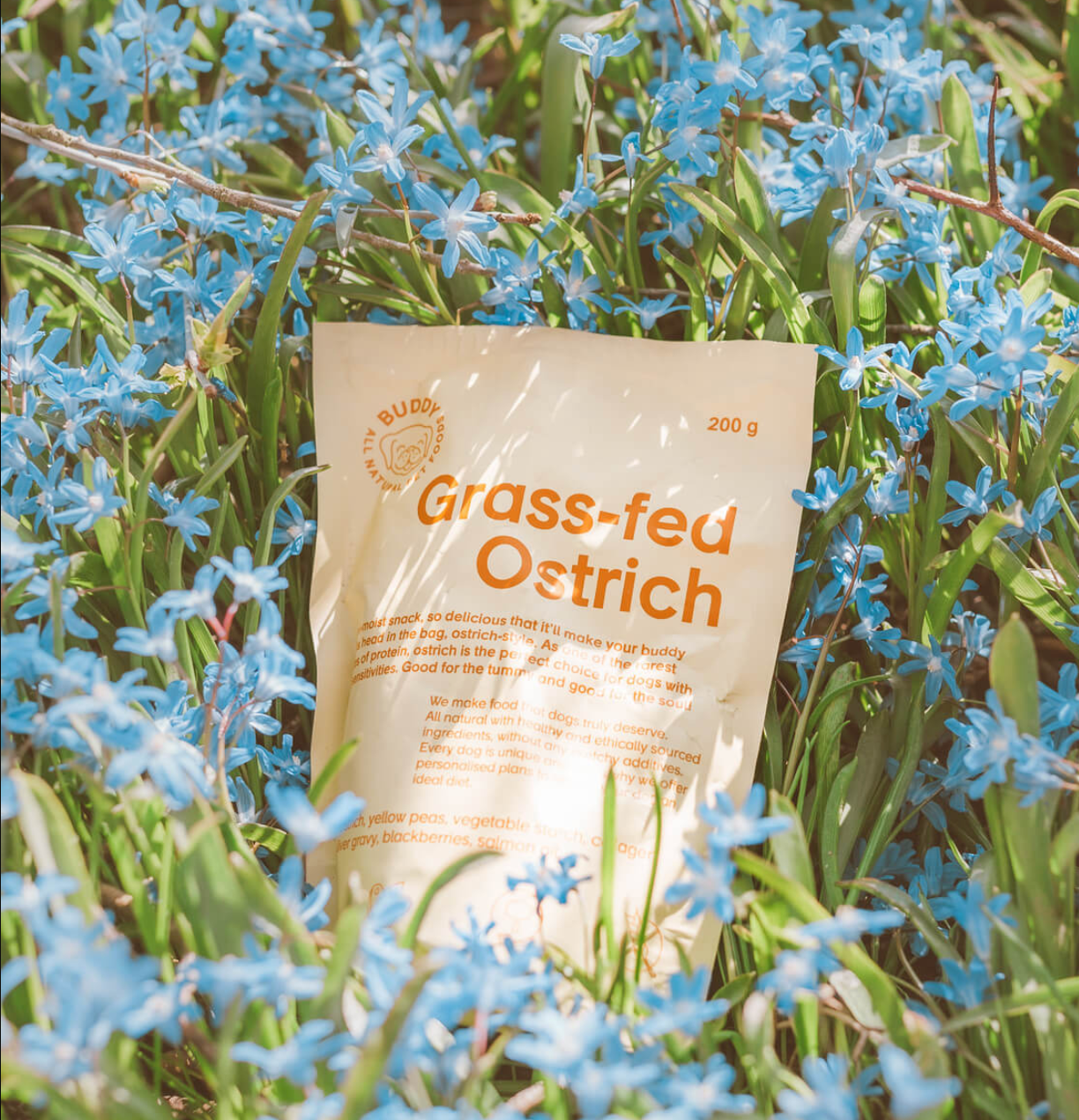 Friandises d'éducation naturelles pour chiens autruche