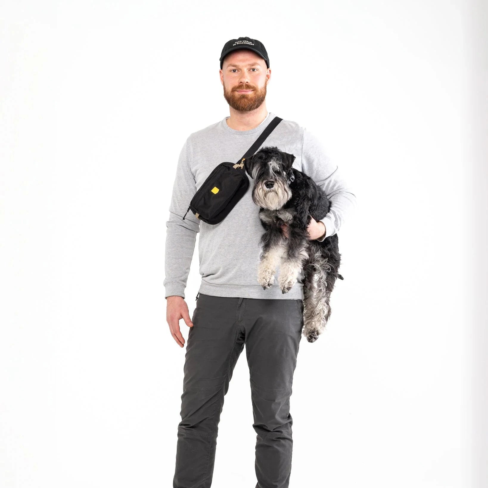 Banane de balade pour chiens Alpha 360 Noire Woolly Wolf