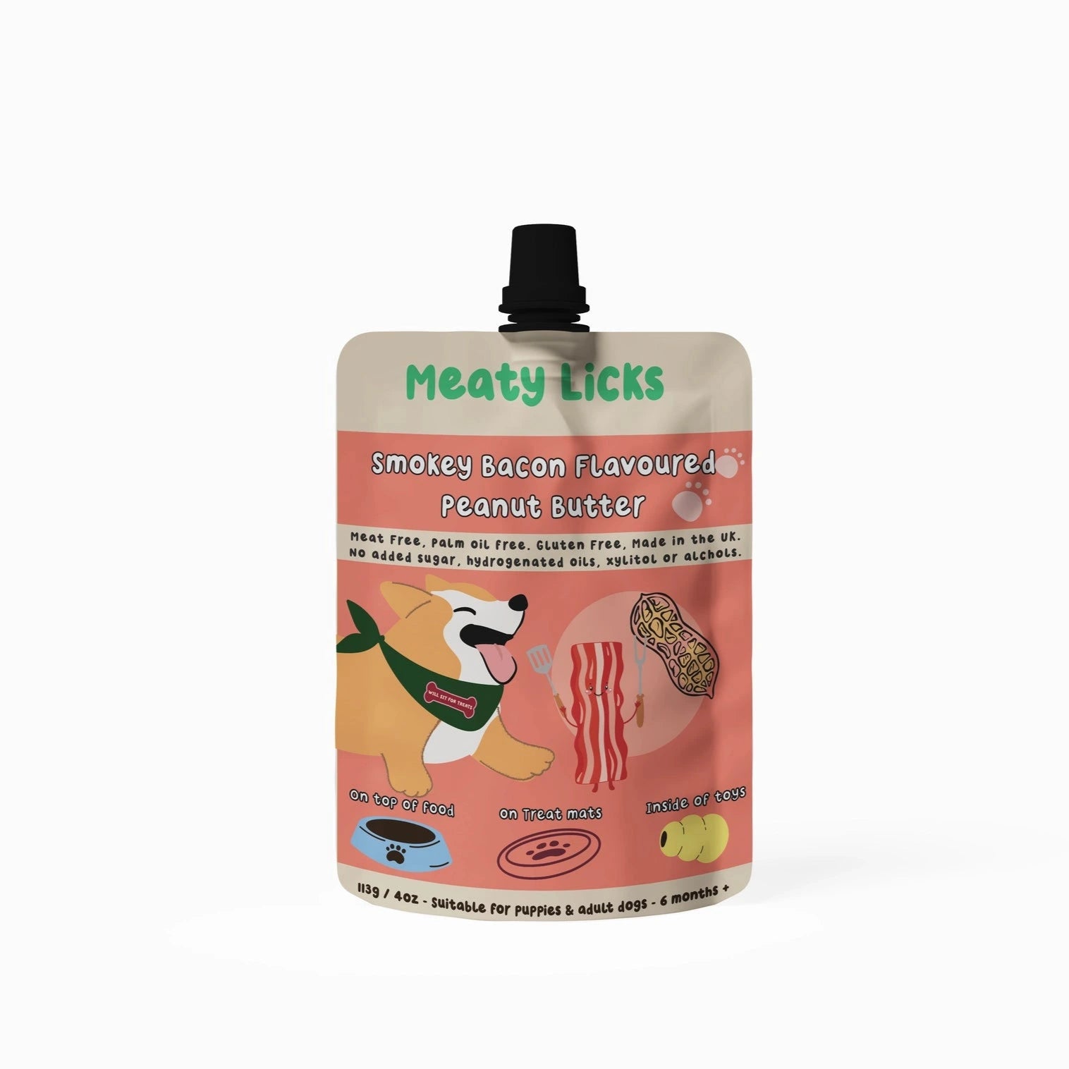 Beurre de cacahuète pour chien bacon