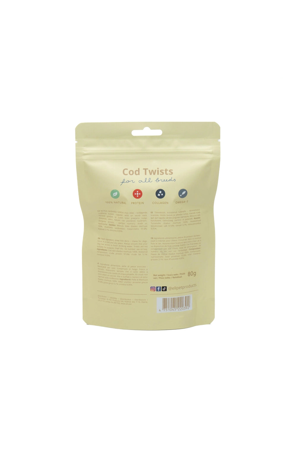 Torsades peau de morue mastication naturelle pour chiens