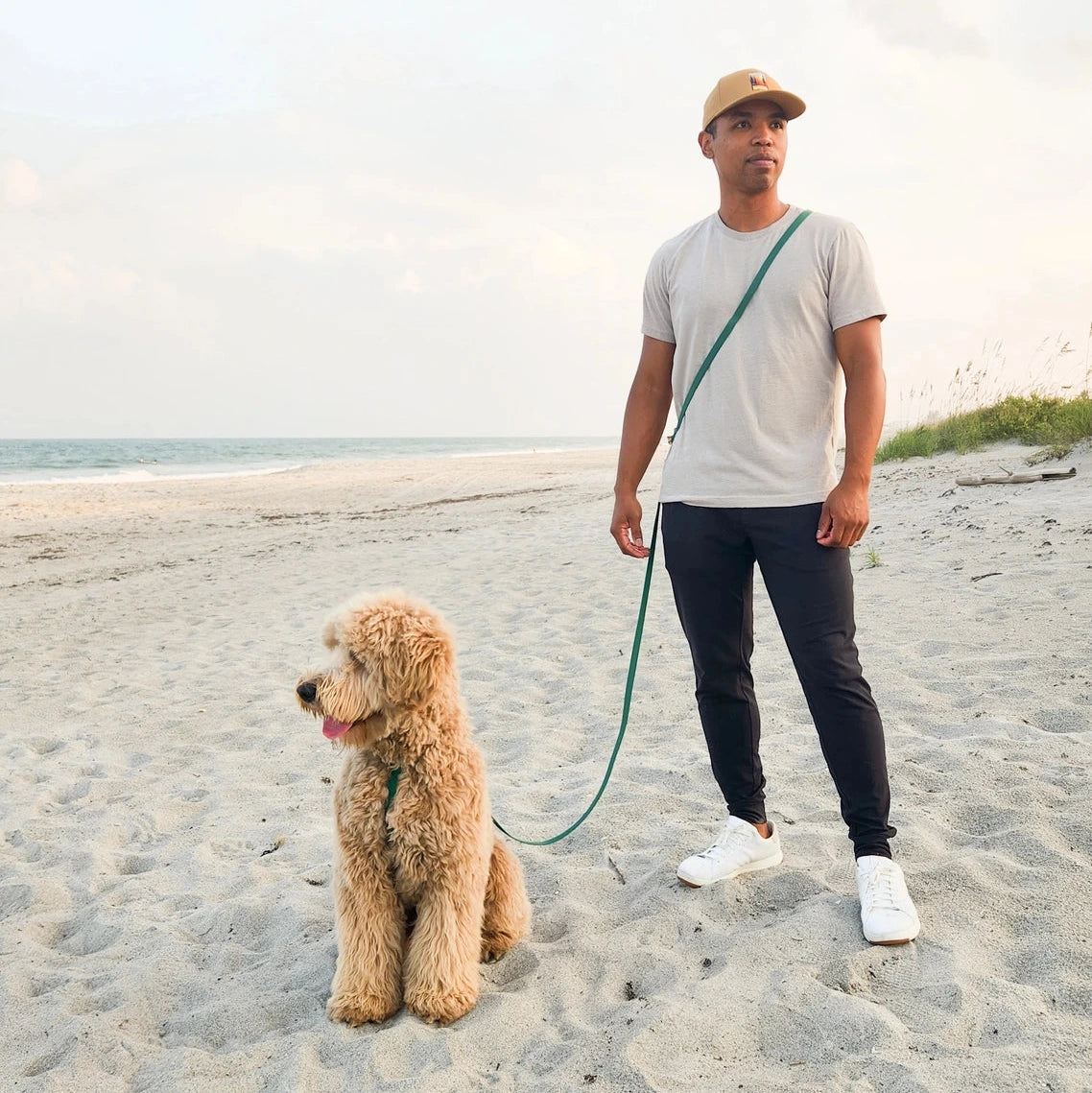 Laisse 4 positions pour chiens Sunny Tails verte