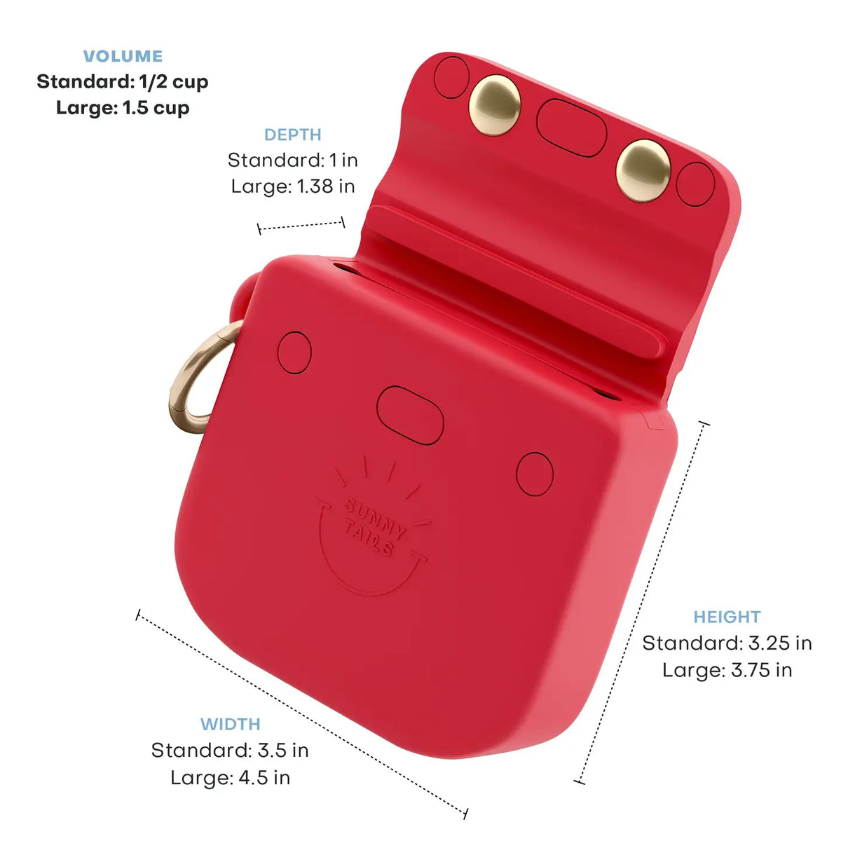 Pochette friandise pour chiens silicone Sunny tails Rouge
