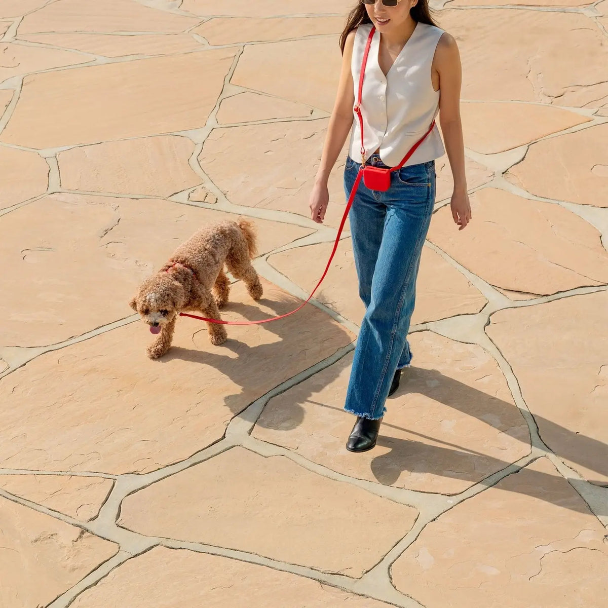 Pochette friandise pour chiens silicone Sunny tails Rouge